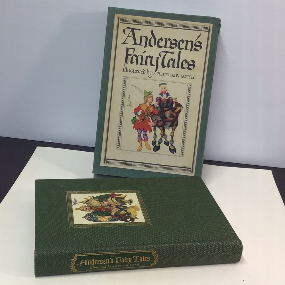 Hans Christian Andersen's Fairy Tales Illustrated Book w/ box 1947 collectible